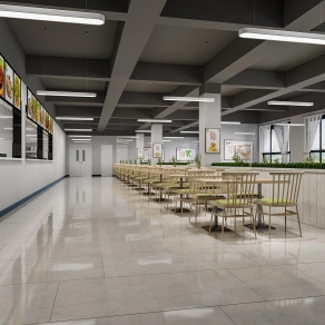 现代食堂3D模型下载